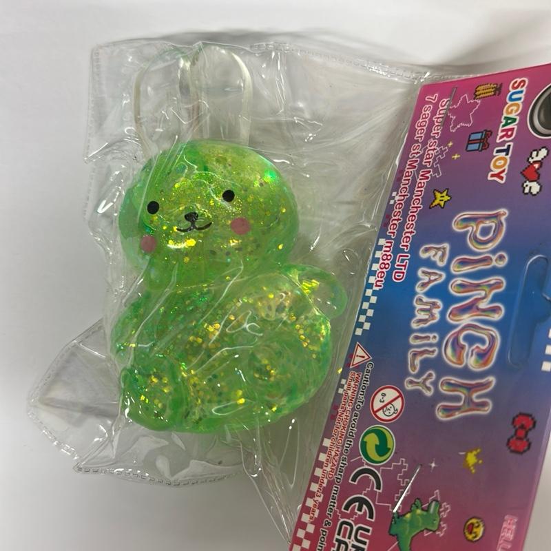 BUNNY Pinch Family Sugar Squishy Bunny Sensory Toy - Glittery Design