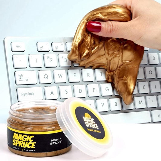 Cleaning Gel for Car Interior, Universal Car Cleaning Kit With Rose Scented Luxury Gold Cleaning Gel Putty Reusable, Non-Water Keyboard Cleaner for Laptop Dust Cleaning in Containers