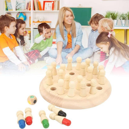 Kid Wooden Stick Chess Memory Match Game for Early Learning Birch Wood Block Board Game Family Entertainment