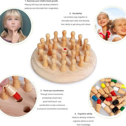 Kid Wooden Stick Chess Memory Match Game for Early Learning Birch Wood Block Board Game Family Entertainment
