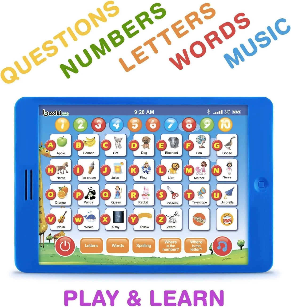 Mini Pad Interactive Toddler Learning Tablet - ABCs, Numbers, Spelling & Fun Games