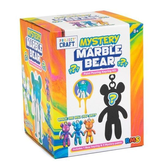 Project Craft Mystery Marble Bear Keyring 8cm Paint Pouring Kit