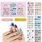 144Pcs 6 Pack Press on Nails for Kids Children Acrylic Fake Nails Pre-glue Full Cover Glitter Gradient colour Short False Nail Art Kits Sets Day for Kids