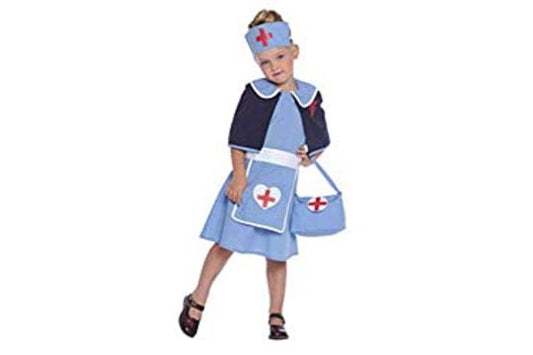 Fancy Dress Parties 4 Piece Outfit Includes Dress Cape Bag Headpiece Blue Dress with Heart Purse age 5-6