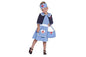 Fancy Dress Parties 4 Piece Outfit Includes Dress Cape Bag Headpiece Blue Dress with Heart Purse age 5-6