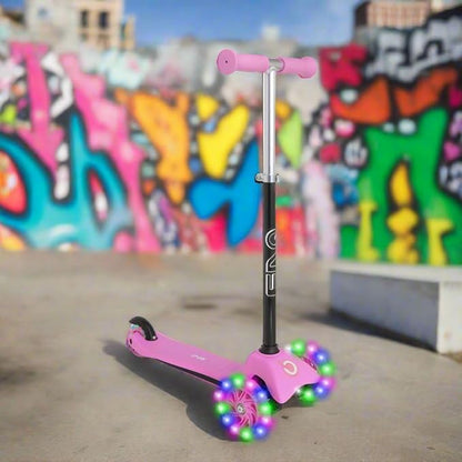 Pink EVO Light-Up Mini Cruiser 3-Wheeled Kids Scooter with Light-Up Wheels | Adjustable Height for Ages 2-7