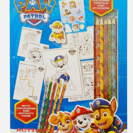 Paw Patrol Activity Pack 38pcs - Includes Colouring Pencils Stickers and Activity Pads for Kids