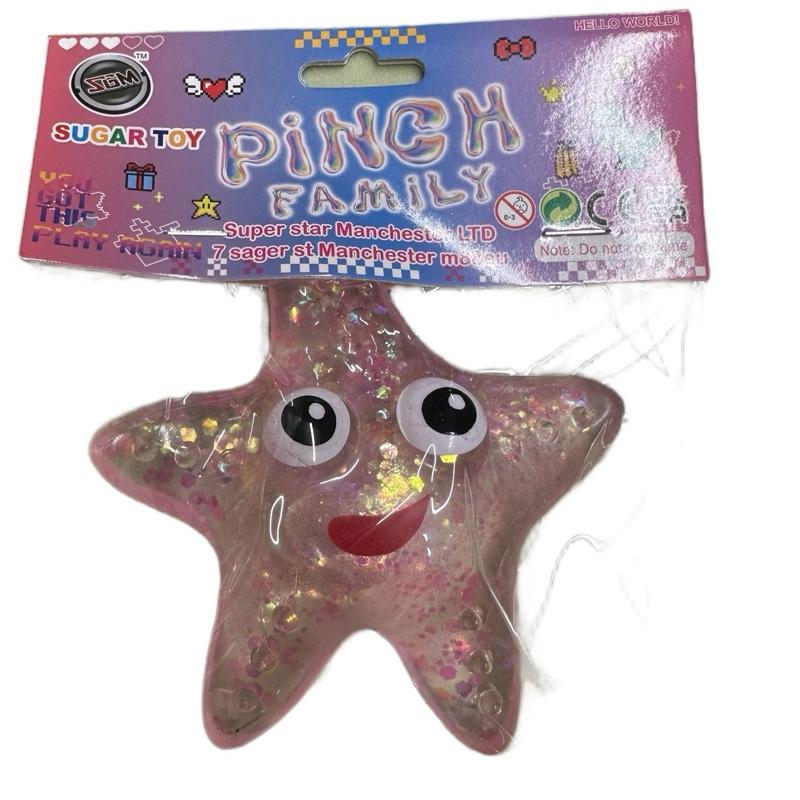 STARFISH Squeeze sugar squishy toy. Shine Sequins Mini Cute Pinch Toy Relieve Stress Creative Squishes Decompression Toy