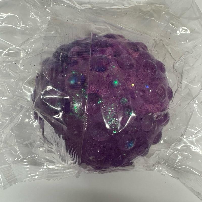 Bumpy Squish & Stretch Glittery Stress Ball - Super Stretchy Metallic Effect Textured Ball