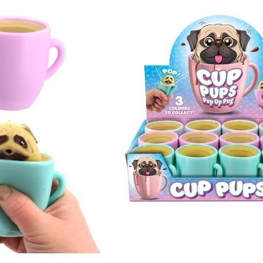 Cup Pups Pop Up Pig Squishy Squeeze Toy - Collectible Design Cups - Fun Toy for Kids