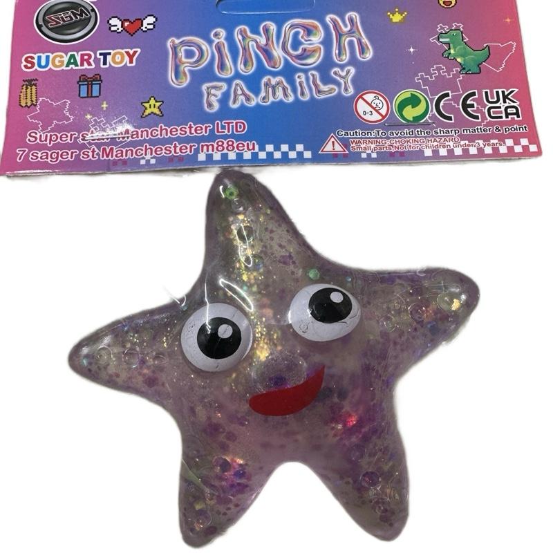 STARFISH Squeeze sugar squishy toy. Shine Sequins Mini Cute Pinch Toy Relieve Stress Creative Squishes Decompression Toy