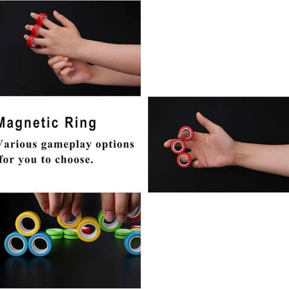3 pcs Magic Magnetic Ring Fingers Magnetic Rings Fidget Toys Magnet Rings Toys for Stress and Anxiety in Vibrant Colours