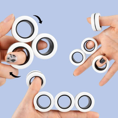 3 pcs Magic Magnetic Ring Fingers Magnetic Rings Fidget Toys Magnet Rings Toys for Stress and Anxiety in Vibrant Colours