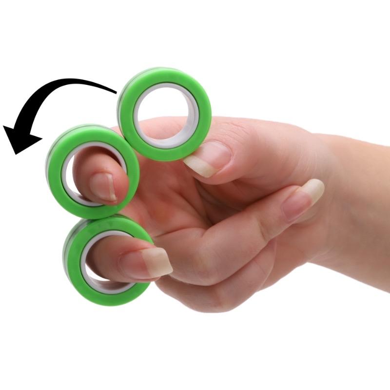 3 pcs Magic Magnetic Ring Fingers Magnetic Rings Fidget Toys Magnet Rings Toys for Stress and Anxiety in Vibrant Colours