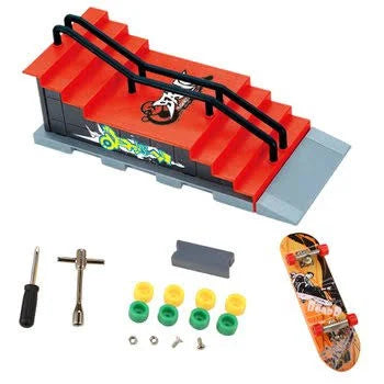 Mini Finger Skateboard with Ramp Accessories (3 ramp sets to choose from)