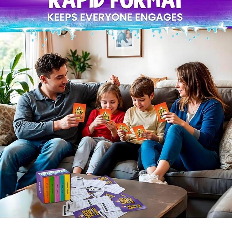 QUOKKA Rapid Fire Family Cards Game For Kids And Adults Icebreaker Board Games Age 5+ With 500+ Questions Perfect For Family Nights