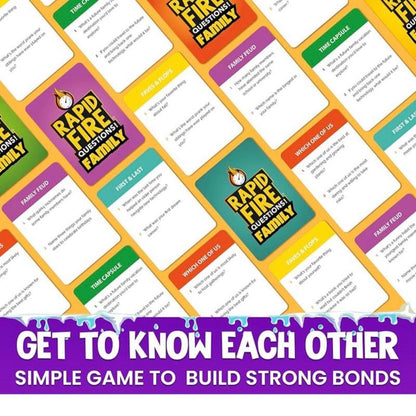 QUOKKA Rapid Fire Family Cards Game For Kids And Adults Icebreaker Board Games Age 5+ With 500+ Questions Perfect For Family Nights
