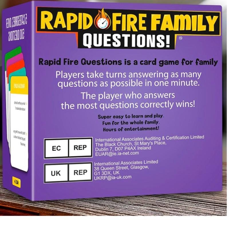 QUOKKA Rapid Fire Family Cards Game For Kids And Adults Icebreaker Board Games Age 5+ With 500+ Questions Perfect For Family Nights