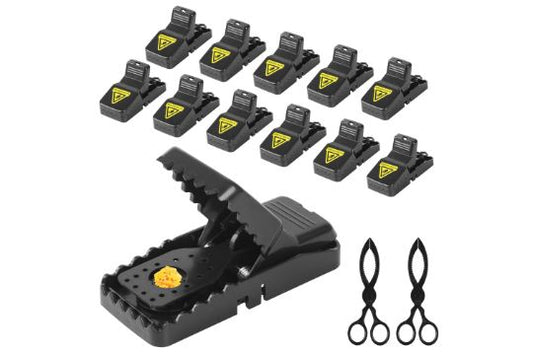 Redlution Mouse Trap - Rat/Mice Traps That Work Humane Snap Rodent Killer（12Pack） Effective and Sensitive Mouse Catcher, Safe Around Children and Pets (12 Pack)