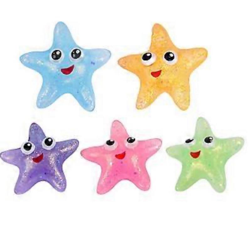 STARFISH Squeeze sugar squishy toy. Shine Sequins Mini Cute Pinch Toy Relieve Stress Creative Squishes Decompression Toy