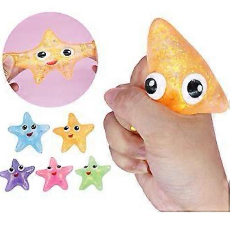 STARFISH Squeeze sugar squishy toy. Shine Sequins Mini Cute Pinch Toy Relieve Stress Creative Squishes Decompression Toy