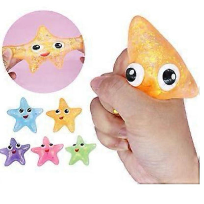 STARFISH Squeeze sugar squishy toy. Shine Sequins Mini Cute Pinch Toy Relieve Stress Creative Squishes Decompression Toy