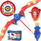 Bow and Arrow Set Kids, 3 in 1 Shield Archery Shooting Game Includes 2 PCS Bow with Lights, 10 Suction Cups Arrows, 1 Targets Play Indoor Outdoor Toy
