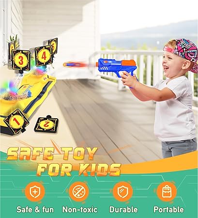 Rotating Shooting Games Toys for 6 7 8 9 10+ Year Old Boys Girls Kids, Foam Dart Toy Nerf Gun & Nerf Target, Gift for Kids, Outdoor & Indoor Toy