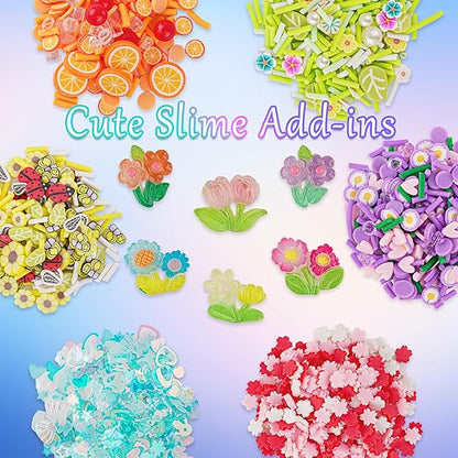 Okaybee 6 Pack Rainbow Butter Slime Kit with Flower Slime Charms & Add-ins