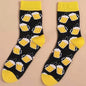 Funny Beer Socks Great Gift Size 6-11UK Black with Yellow Mugs Pattern Comfortable and Stylish