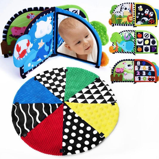 Tummy time Black and White and High Contrast sensory time mirror book early education tummy time book