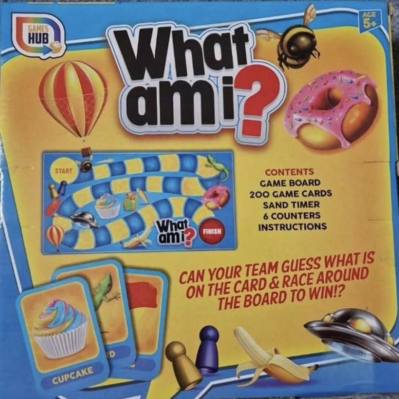 Games Hub What Am I Family Card Game Classic Brain Teaser Ultimate Board Game For Adults & Children Includes 200 Cards & Game Board