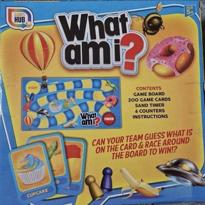 Games Hub What Am I Family Card Game Classic Brain Teaser Ultimate Board Game For Adults & Children Includes 200 Cards & Game Board