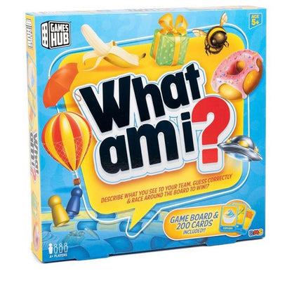 Games Hub What Am I Family Card Game Classic Brain Teaser Ultimate Board Game For Adults & Children Includes 200 Cards & Game Board