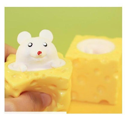 Pop Up Mouse Squeeze the Cheese Squishy - Fun Toy for Kids to See the Mouse When Pressed