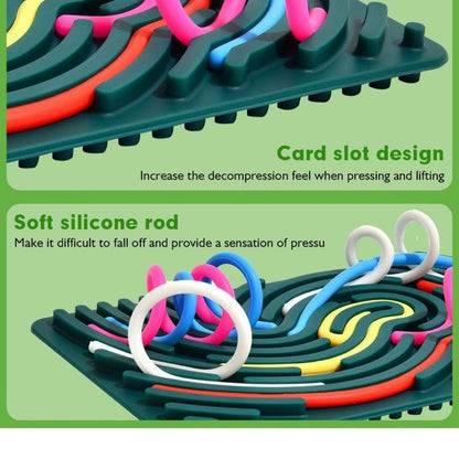 Silicone Sensory Activity Board Fidget Toys for Calming Stress Anxiety ADHD Autism Focus Kids & Teens Sensory Games with multicoloured Strings