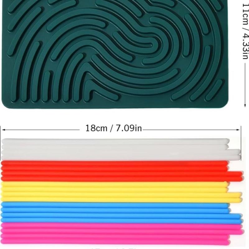 Silicone Sensory Activity Board Fidget Toys for Calming Stress Anxiety ADHD Autism Focus Kids & Teens Sensory Games with multicoloured Strings