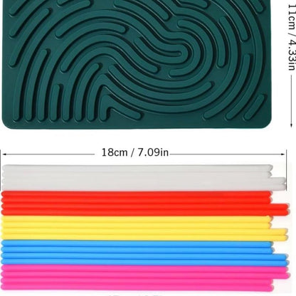 Silicone Sensory Activity Board Fidget Toys for Calming Stress Anxiety ADHD Autism Focus Kids & Teens Sensory Games with multicoloured Strings