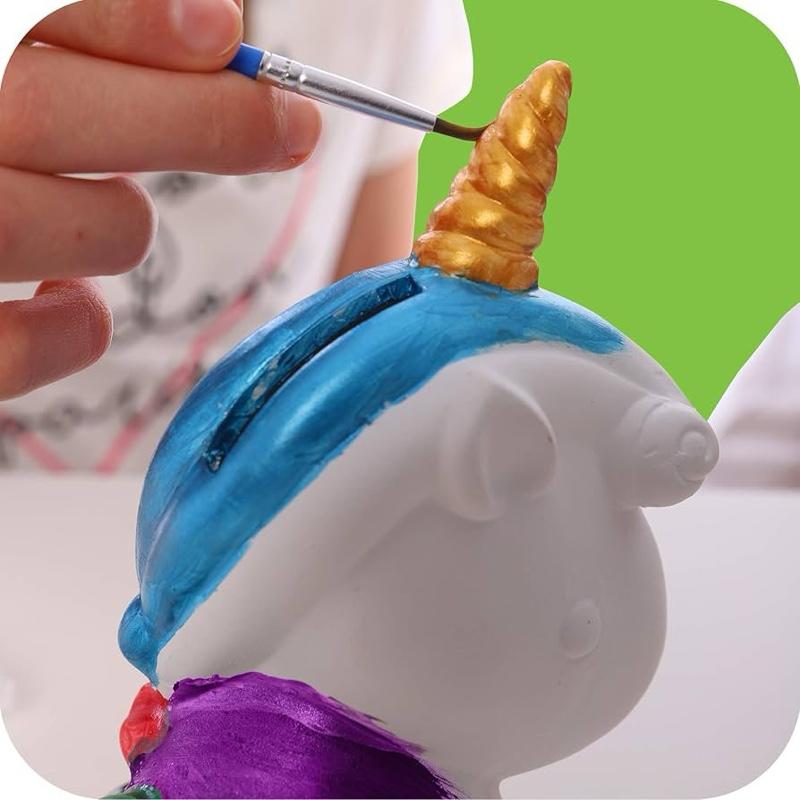 Original Stationery Decorate And Paint Your Own Unicorn Money Box, Creative Kids Paint Set for Girls With 21 Gems, 12 Non-Toxic Colours